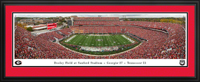Georgia Bulldogs Football Stadium Panoramic Photo Deluxe Matted Frame | Blakeway | UGA8D