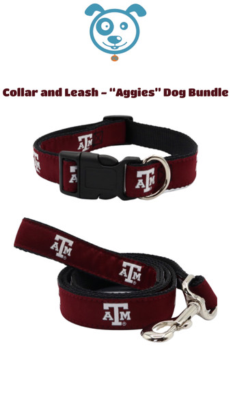 Texas A&M Aggies Dog Collar and Leash Set | STADIUM SPOT | DC-TAM-DL-TAM-6