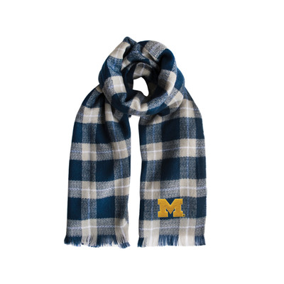 Michigan Wolverines Plaid Blanket Scarf | Little Earth | 100679-UMIC