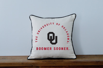 Oklahoma Sooners Arched Throw Pillow | Little Birdie | OU0019AP