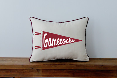 South Carolina Gamecocks Pennant Throw Pillow | Little Birdie | USC0023AP