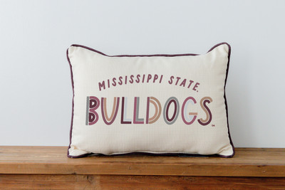 Mississippi State Bulldogs Poster Press Throw Pillow | Little Birdie | MSU0154AP