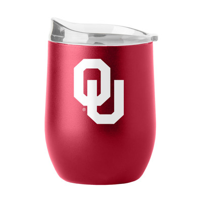 Oklahoma Sooners 16 oz. Flipside Powder Coat Curved Beverage Tumbler | Logo Brands | LGC192-S16PB-34