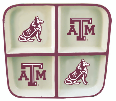 Texas A&M Aggies 4 Section Square Tray  | Memory Company | COL-TAM-2408