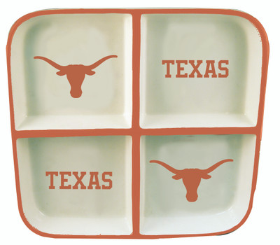 Texas Longhorns 4 Section Square Tray  | Memory Company | COL-TEX-2408