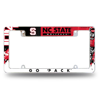 NC State Wolfpack Chrome License Plate Frame  | Rico Industries | AFC130201T