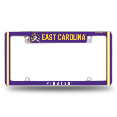 East Carolina Pirates Classic Chrome License Plate Frame | Rico Industries | AFC130610T