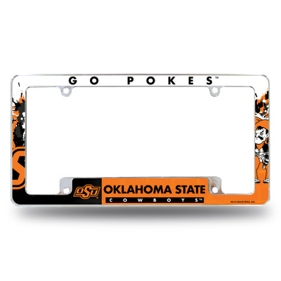 Oklahoma State Cowboys Primary Chrome License Plate Frame | Rico Industries | AFC230002B