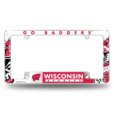 Wisconsin Badgers Primary Chrome License Plate Frame | Rico Industries | AFC450101B