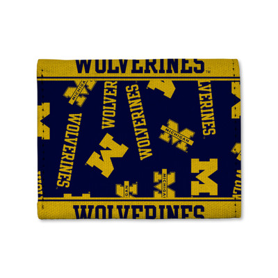 Michigan Wolverines Canvas Trifold Wallet | Rico Industries | CTR220001