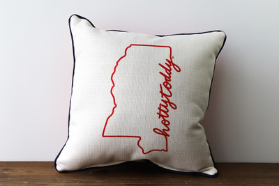 Mississippi Rebels Hotty Toddy State Throw Pillow | Little Birdie |  UM0116P