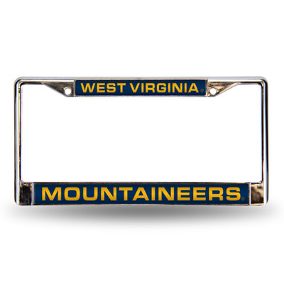 West Virginia Mountaineers Blue Laser Cut Chrome Frame | Rico Industries | FCL280102