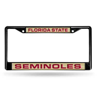 FSU Seminoles Black Laser Cut Chrome Frame | Rico Industries | FCLB100201