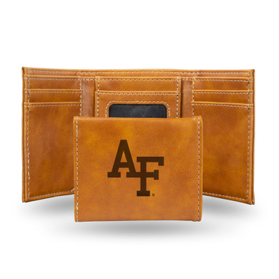 Air Force Academy Falcons Brown Laser Engraved Tri-Fold Wallet | Rico Industries | LETRI500501BR