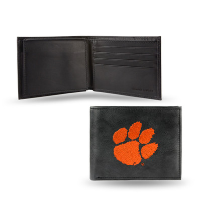 Clemson Tigers Embroidered Genuine Leather Billfold Wallet  | Rico Industries | RBL120202