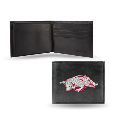 Arkansas Razorbacks Embroidered Genuine Leather Billfold Wallet  | Rico Industries | RBL360102