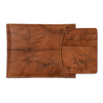 Arkansas Razorbacks Genuine Leather Slider Wallet  | Rico Industries | SSL360101