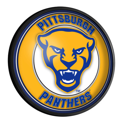 Pittsburgh Panthers: Mascot - Round Slimline Lighted Wall Sign | The Fan-Brand | NCPITT-130-02