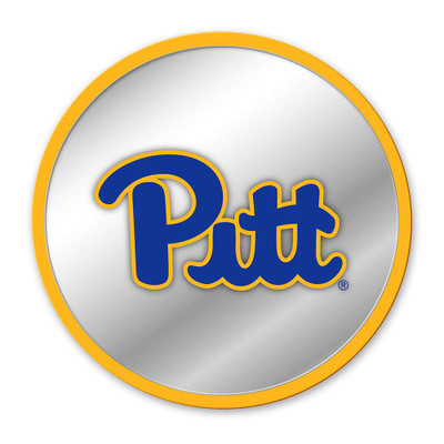 Pittsburgh Panthers: Modern Disc Mirrored Wall Sign - Gold | The Fan-Brand | NCPITT-235-01B