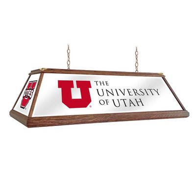 Utah Utes: Premium Wood Pool Table Light - White | The Fan-Brand | NCUTAH-330-01A