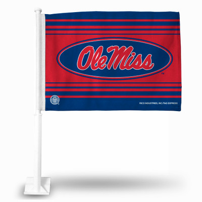 Mississippi Rebels Navy Double Sided Car Flag | Rico Industries | FG160203