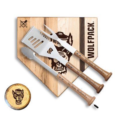 NC State Wolfpack Silver Slugger Combo BBQ Set | Baseball BBQ | GRTLSTSSNCSWP_647625111102