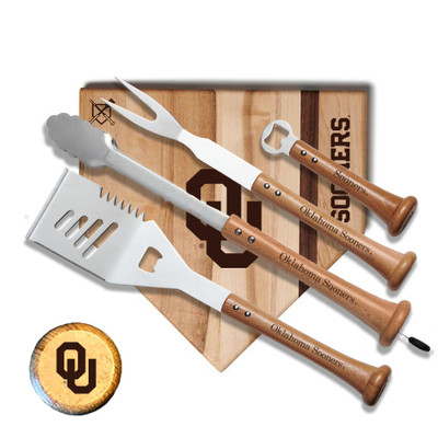 Oklahoma Sooners Grand Slam Combo BBQ Set | Baseball BBQ | GRTLSTGSOS_660251763279