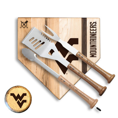 West Virginia Mountaineers Silver Slugger Combo BBQ Set | Baseball BB! | GRTLSTSSWVM
