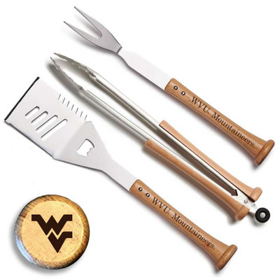 West Virginia Mountaineers TRIPLE PLAY Combo BBQ Set | Baseball BBQ | GRTLSTTPWVM