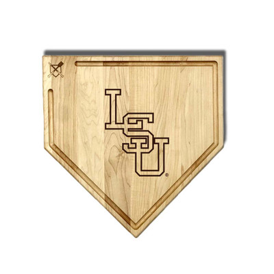 LSU Tigers Full Size Home Plate Cutting Board With Trough | Baseball BBQ | GRTLHPCBT17LSUT