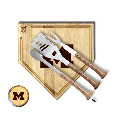 Michigan Wolverines Trough Silver Slugger Combo Set | Baseball BBQ | GRTLSTSST17MW