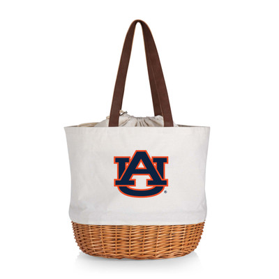 Auburn Tigers Coronado Canvas and Willow Basket Tote | Picnic Time | 203-00-187-044-0