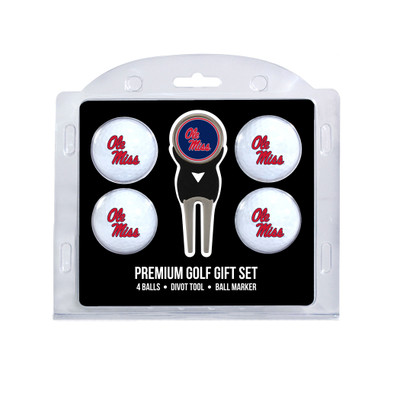 Mississippi Rebels 4 Golf Balls And Divot Tool Gift Set | Team Golf |24706