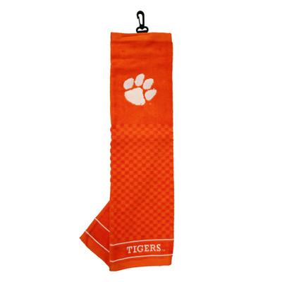 Clemson Tigers 16" X 22" Tri-Fold Embroidered Scrubber Golf Towel| Team Golf |20610