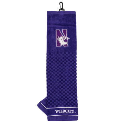 Northwestern Wildcats 16" X 22" Tri-Fold Embroidered Scrubber Golf Towel| Team Golf |41010