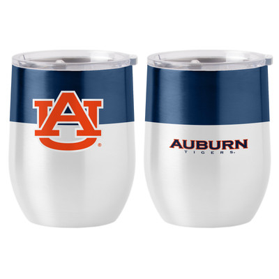 Auburn Tigers 16oz Colorblock Stainless Curved Beverage Tumbler| Logo Brands |LGC110-S16CB-11