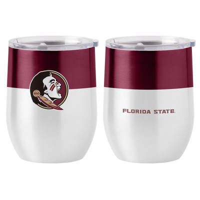 FSU Seminoles 16oz Colorblock Stainless Curved Beverage Tumbler| Logo Brands |LGC136-S16CB-11