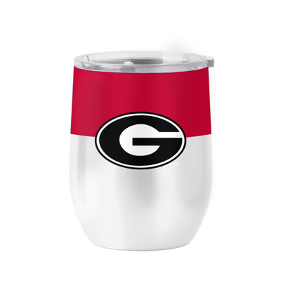 Georgia Bulldogs 16oz Colorblock Stainless Curved Beverage Tumbler| Logo Brands |LGC142-S16CB-11