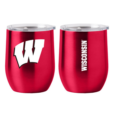 Wisconsin Badgers 16oz Gameday Stainless Curved Beverage Tumbler| Logo Brands |LGC244-S16CB-1