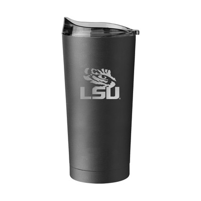 LSU Tigers 20oz Etch Black Powder Coat Tumbler| Logo Brands |LGC162-S20PT-BLK-9