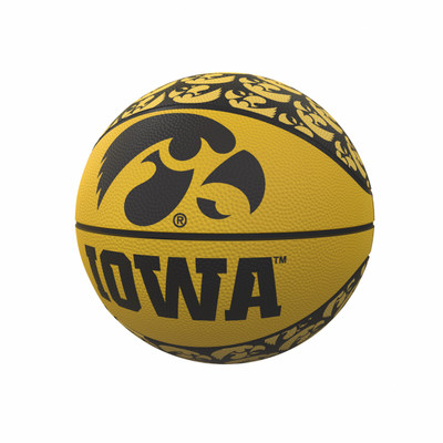 Iowa Hawkeyes Repeating Logo Mini-Size Rubber Basketball| Logo Brands |LGC155-91MR-1