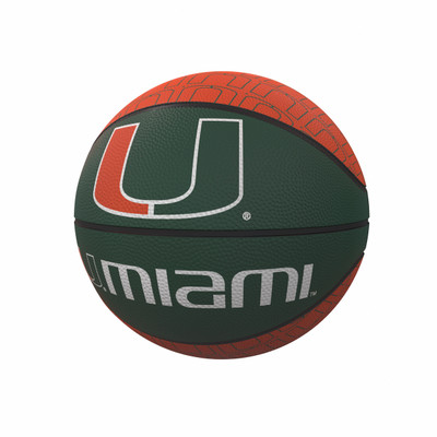 Miami Hurricanes Repeating Logo Mini-Size Rubber Basketball| Logo Brands |LGC169-91MR-1