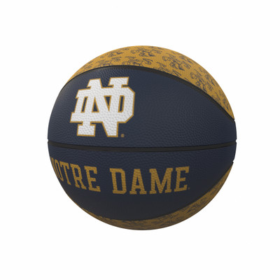 Notre Dame Fighting Irish Repeating Logo Mini-Size Rubber Basketball| Logo Brands |LGC190-91MR-1