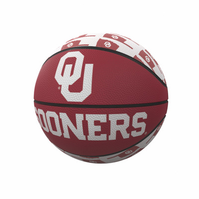 Oklahoma Sooners Repeating Logo Mini-Size Rubber Basketball| Logo Brands |LGC192-91MR-1A