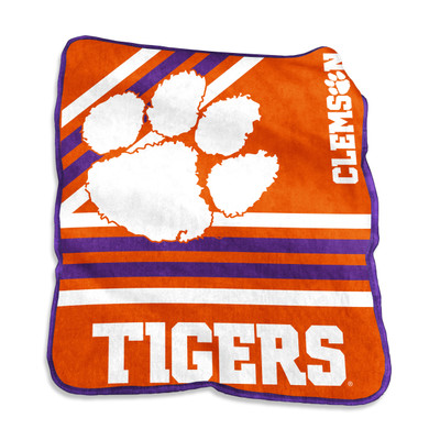 Clemson Tigers Raschel Throw| Logo Brands |LGC123-26C