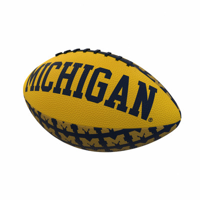 Michigan Wolverines Repeating Mini-Size Rubber Football| Logo Brands |LGC171-93MR-3