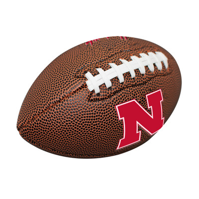 Nebraska Huskers Mini Size Composite Football| Logo Brands |LGC182-93MC-1