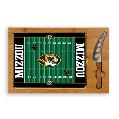 Missouri Tigers Icon Glass Top Cutting Board & Knife Set | Picnic Time | 910-00-505-394-0