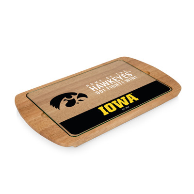 Iowa Hawkeyes Billboard Glass Top Serving Tray | Picnic Time | 911-01-505-224-0