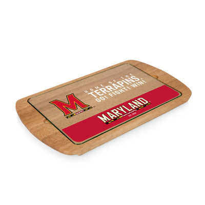 Maryland Terrapins Billboard Glass Top Serving Tray | Picnic Time | 911-01-505-314-0